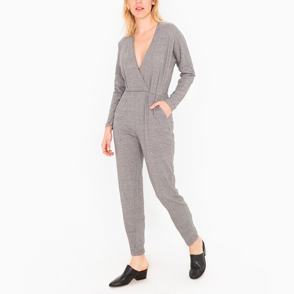 American Apparel Pants - American Apparel Heather Gray Madeline Jumpsuit